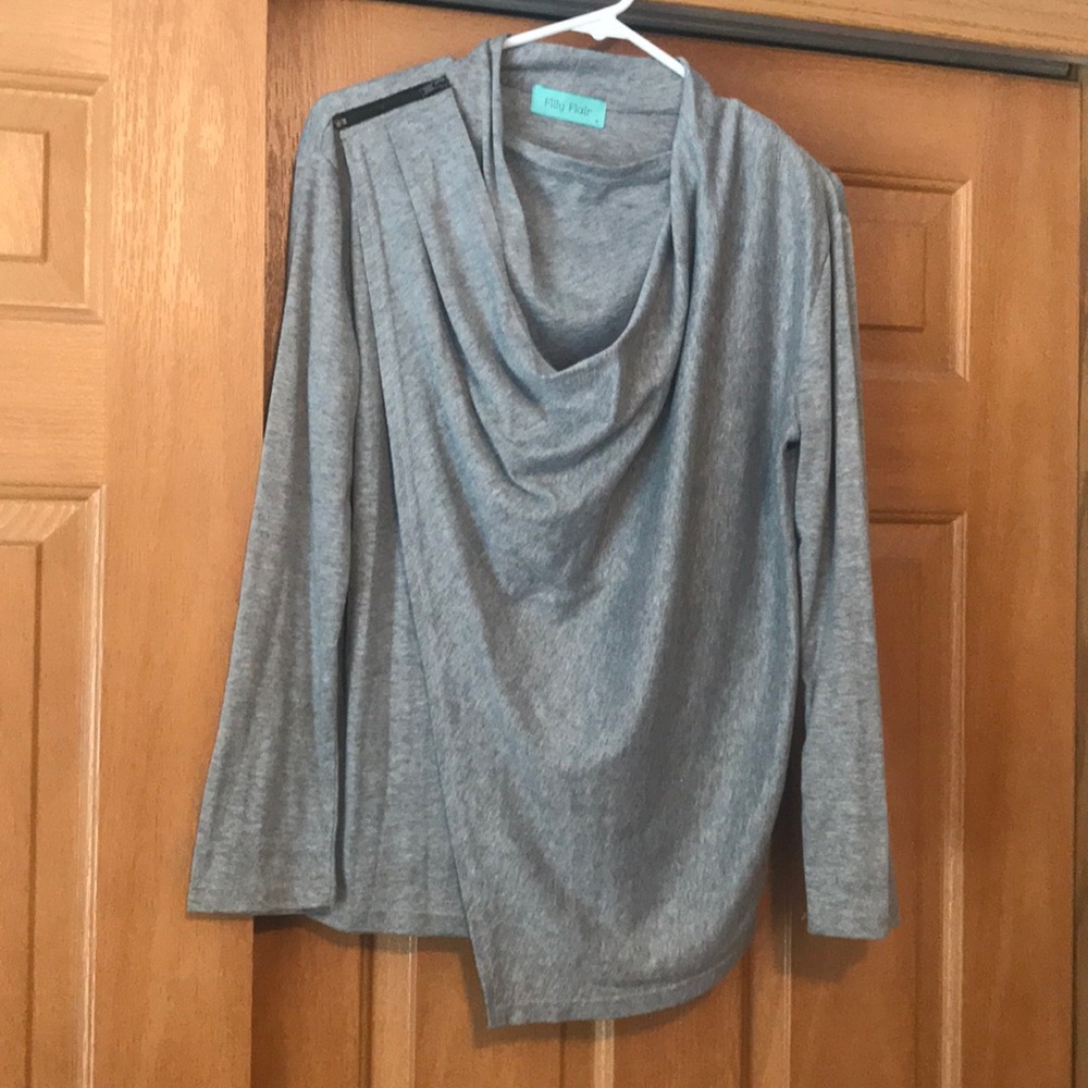Grey Zippered Top